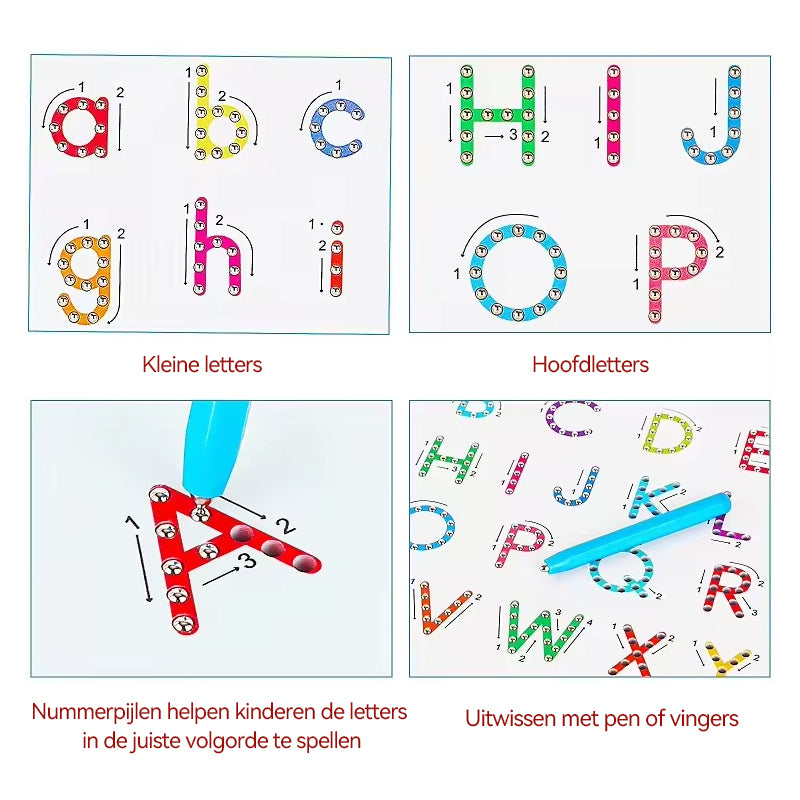 2-in-1 dubbelzijdige magnetische alfabet-editie