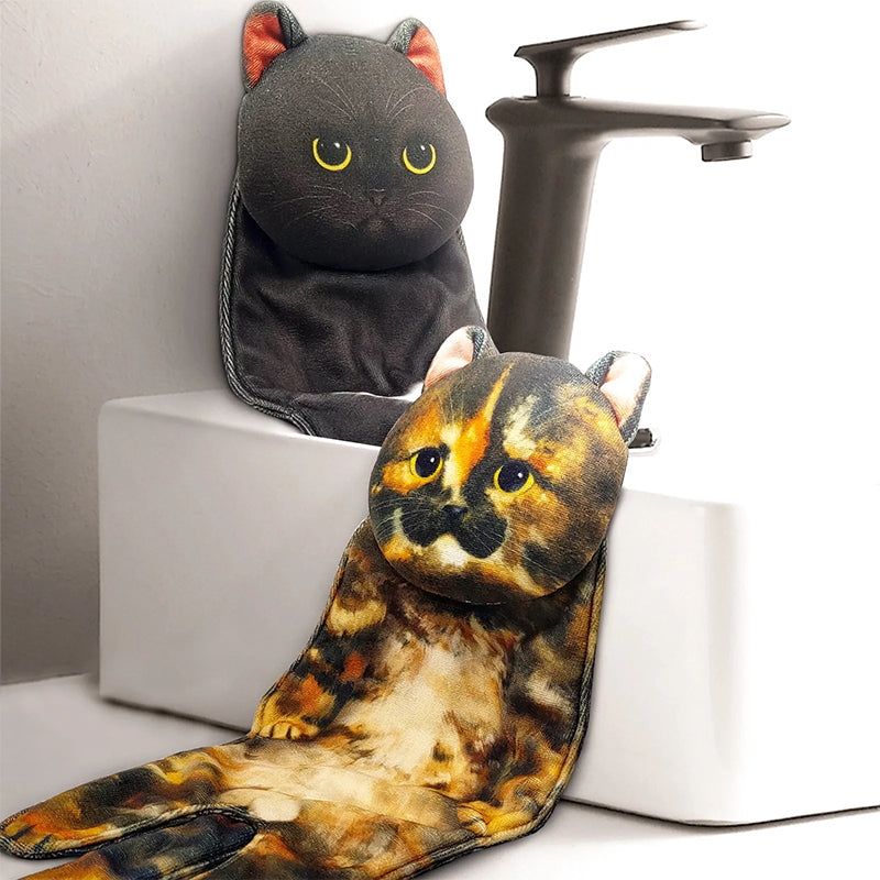 😺Serviette de toilette en forme de chat mignon🐾