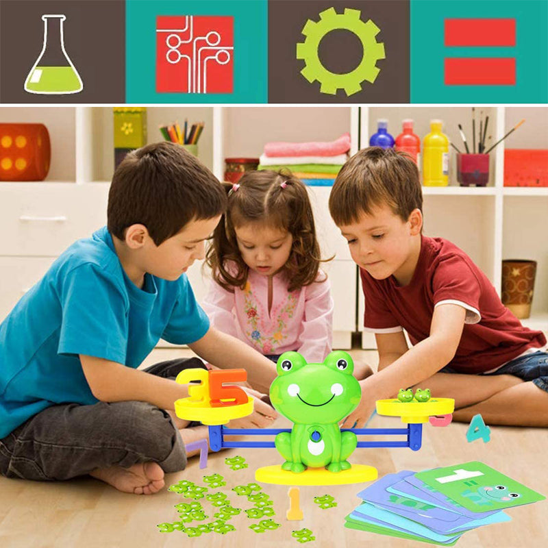 Jouets de comptage d'équilibre de grenouille d'âge préscolaire