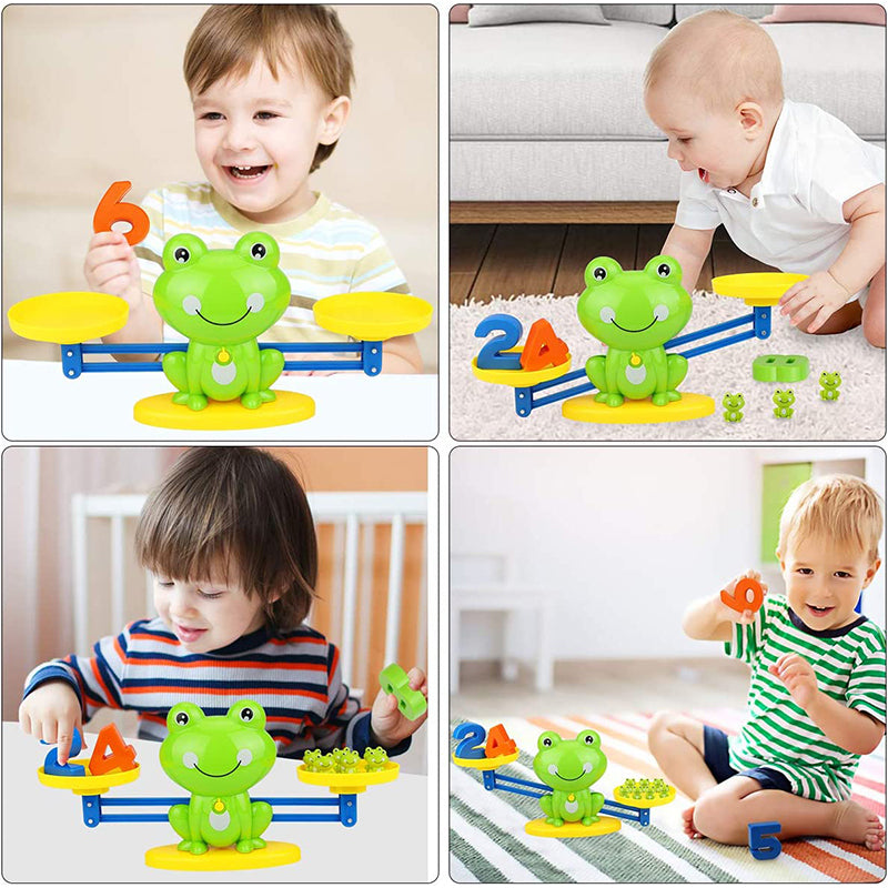 Jouets de comptage d'équilibre de grenouille d'âge préscolaire