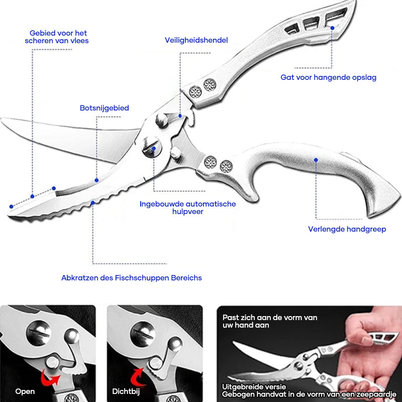Robuuste bottenschaar van roestvrij staal