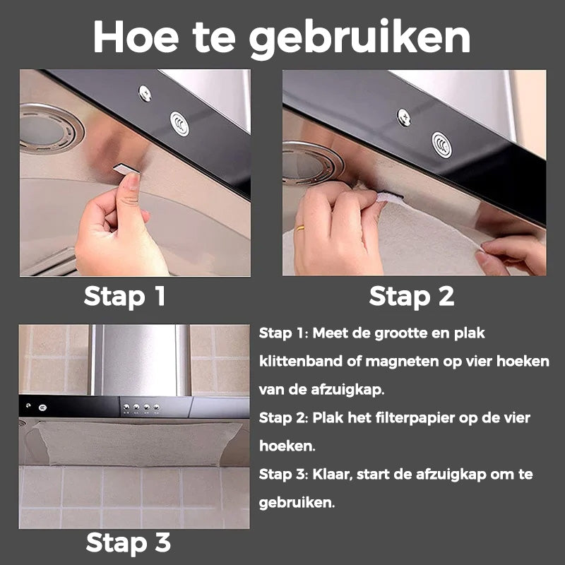 Keukenafzuigkap filterpapier