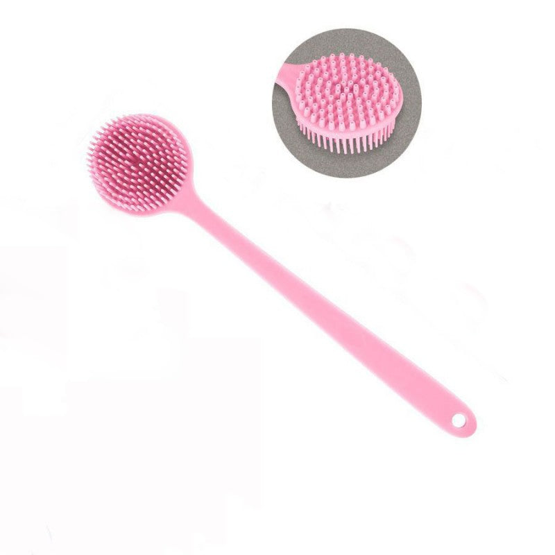 Brosse de massage pour le bain en silicone à long manche