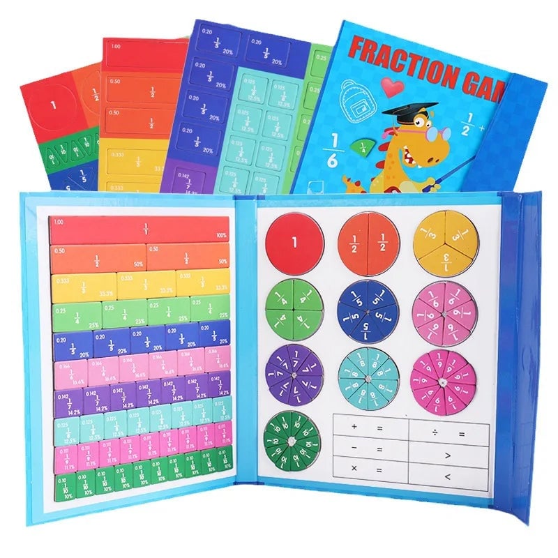 Puzzle de fractions de livre magnétique pour enfants