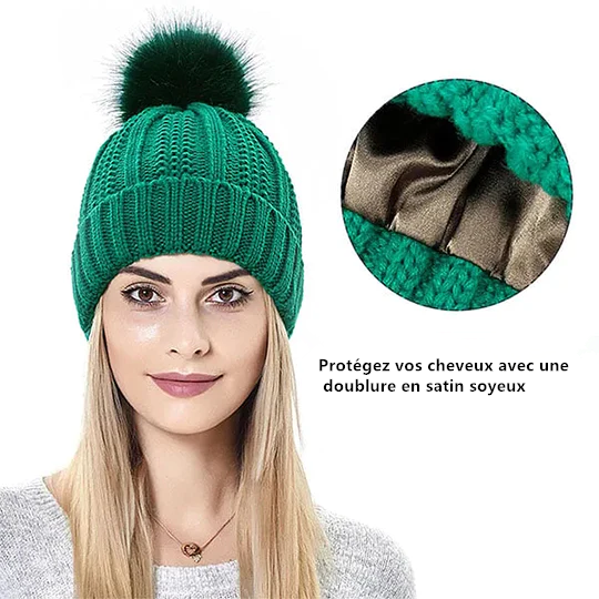 Bonnet en tricot côtelé élastique pour la protection des cheveux