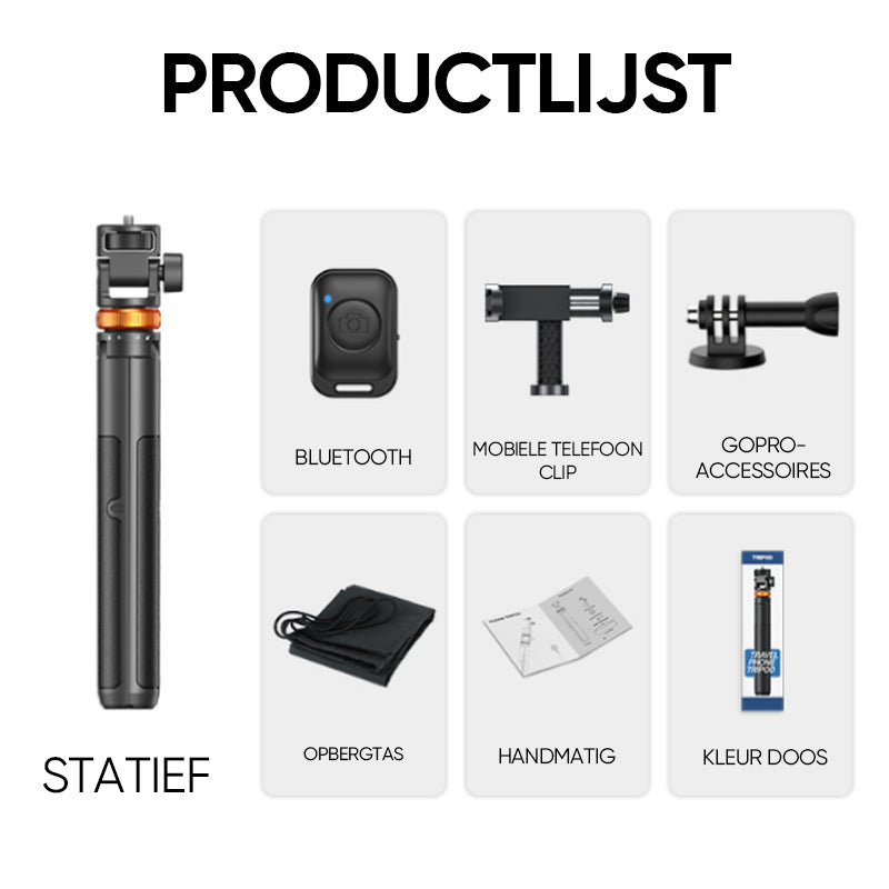 Selfie Stick-statief met Bluetooth-afstandsbediening