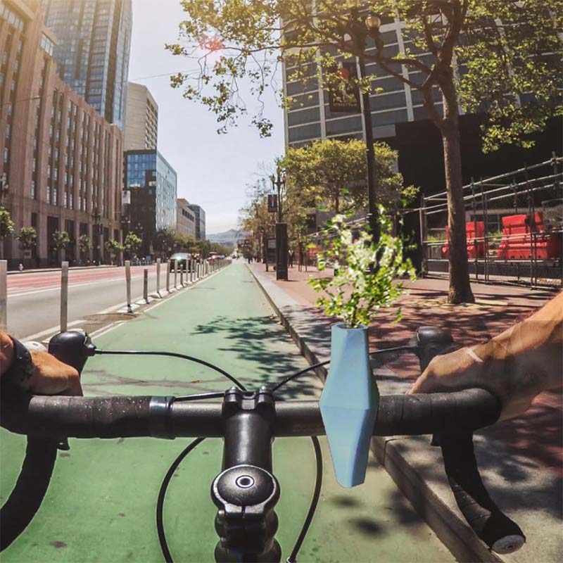 Vase à fleurs pour guidon de vélo