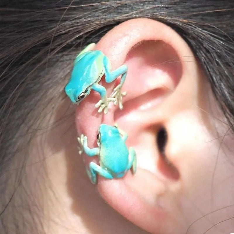 Bague et boucles d'oreilles mignonnes avec grenouille arboricole