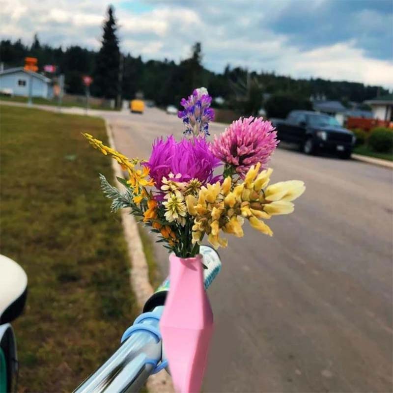 Vase à fleurs pour guidon de vélo