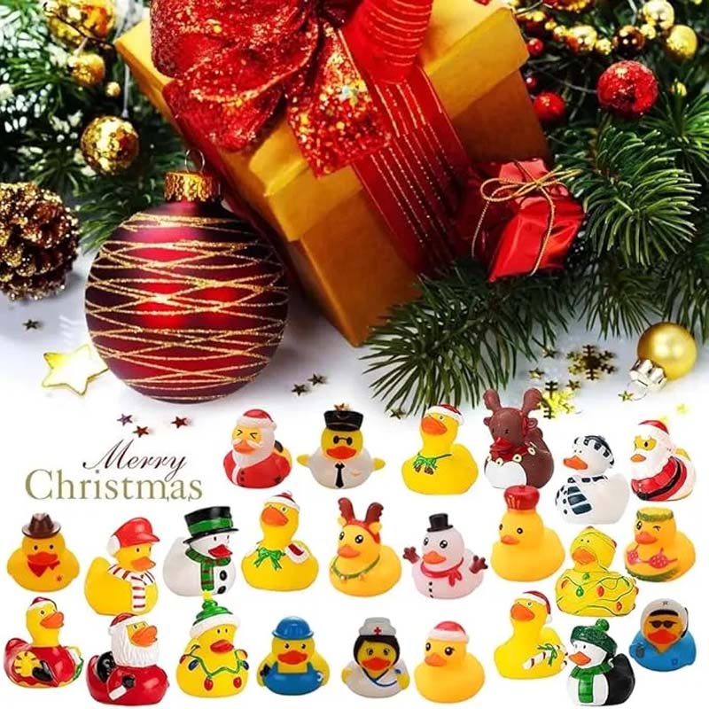 Calendrier de l'Avent 24 canards en caoutchouc de Noël