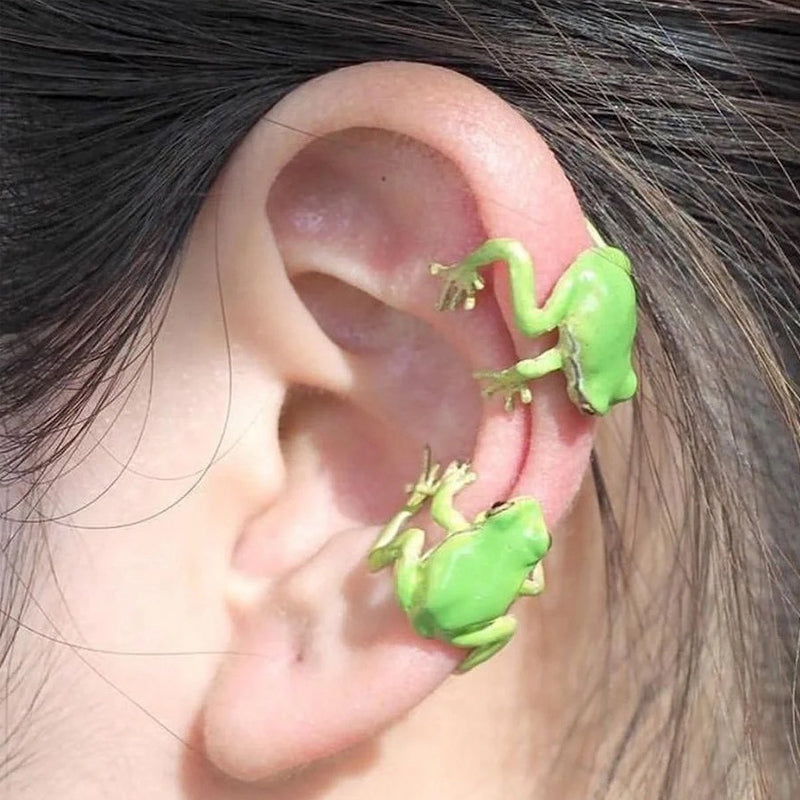 Bague et boucles d'oreilles mignonnes avec grenouille arboricole