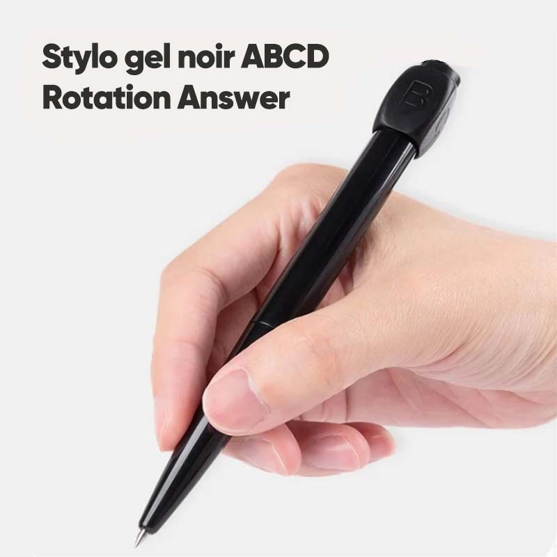 Stylo gel noir ABCD Réponse de rotation