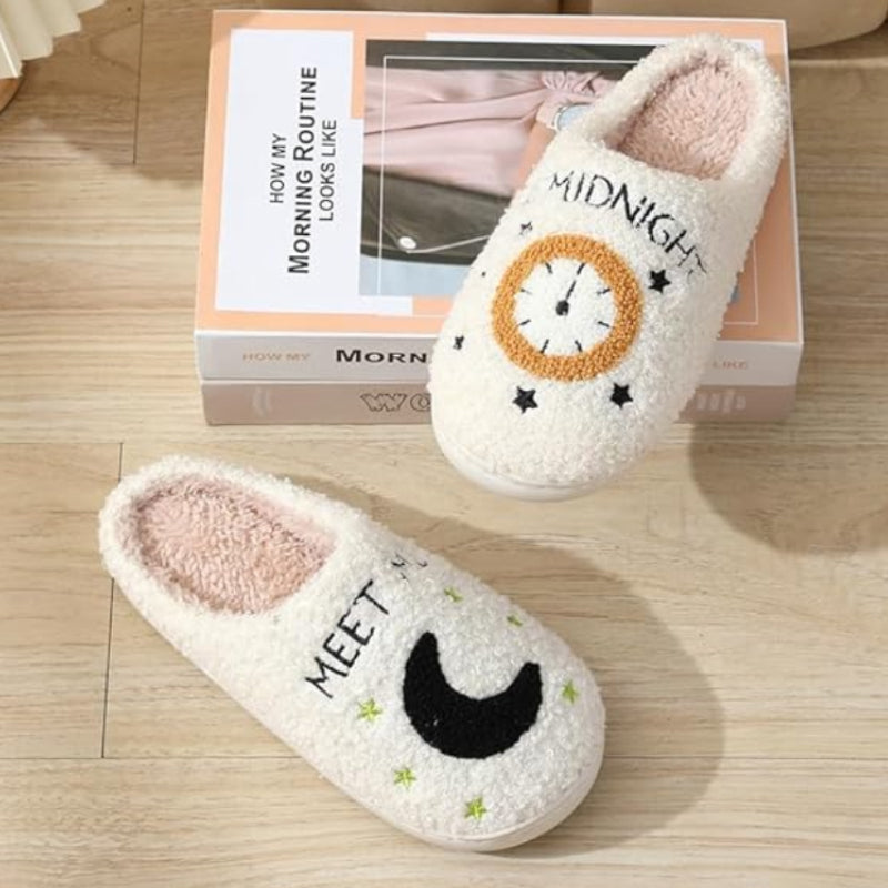 Chaussons en Peluche avec Imprimé de Dessin Animé