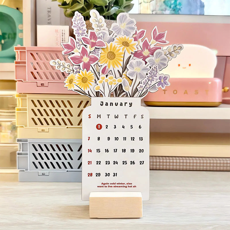 2025 bloeiende bloemen bureaukalender