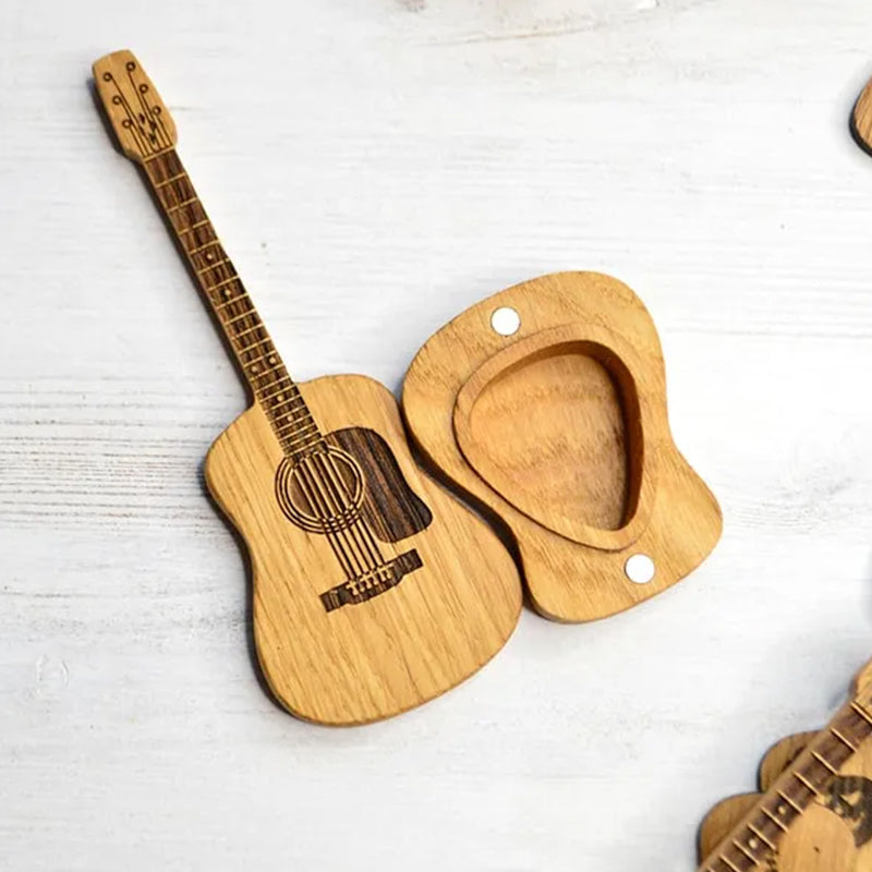 Houten pickbox voor akoestische gitaar