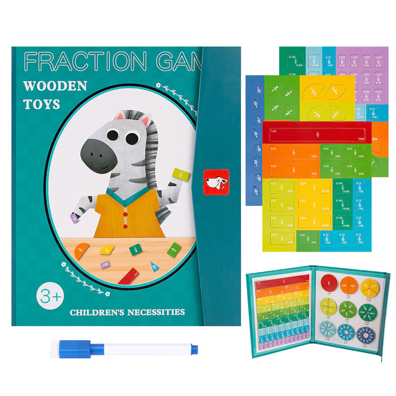 Puzzle de fractions de livre magnétique pour enfants