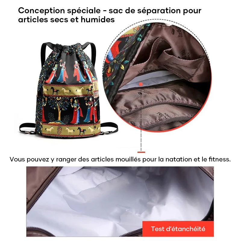 Sac à bandoulière à cordon de style ethnique