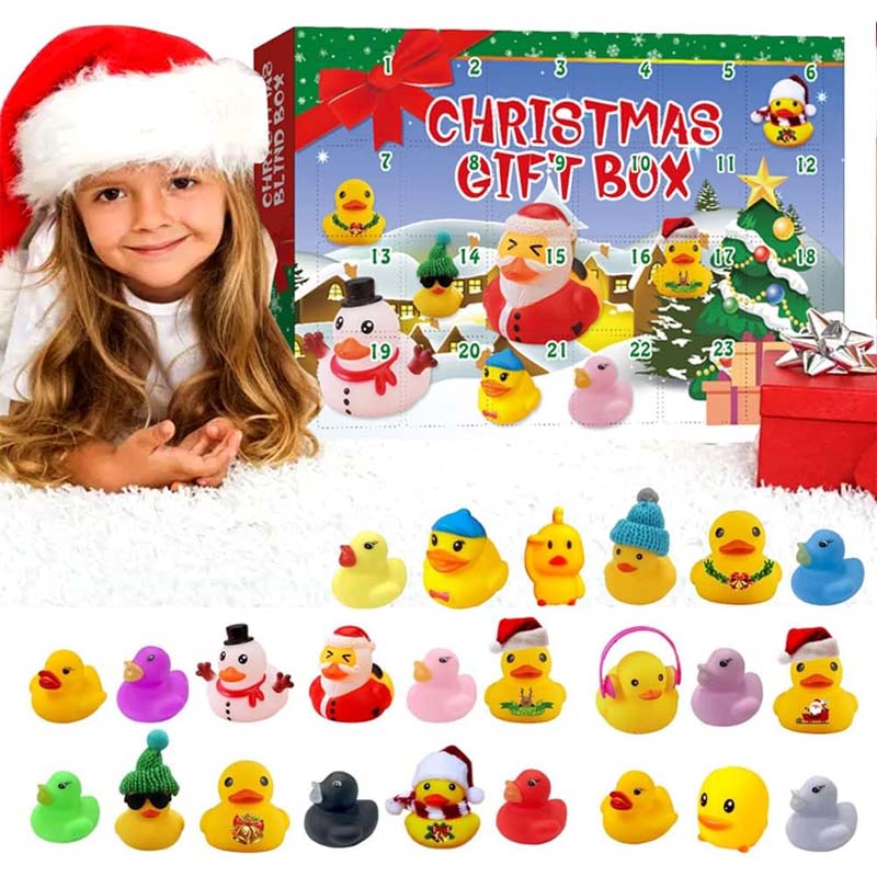 Calendrier de l'Avent 24 canards en caoutchouc de Noël