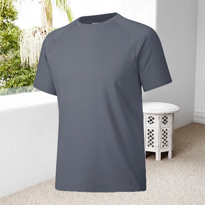 T-shirt à manches courtes et col rond pour homme, séchage rapide, style décontracté