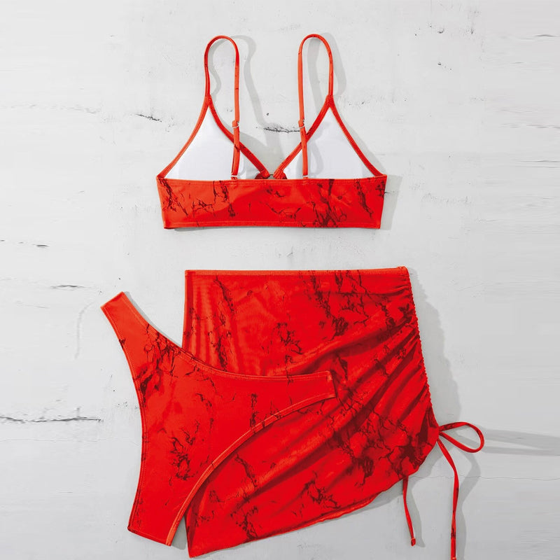 Maillot de bain fendu imprimé pour femme