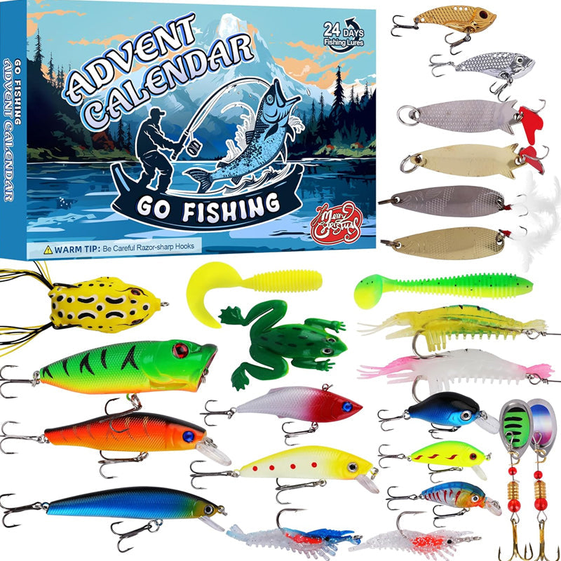 Voorverkoop>>24 Dagen Kerstmis Aftellen Vis Tackle Set