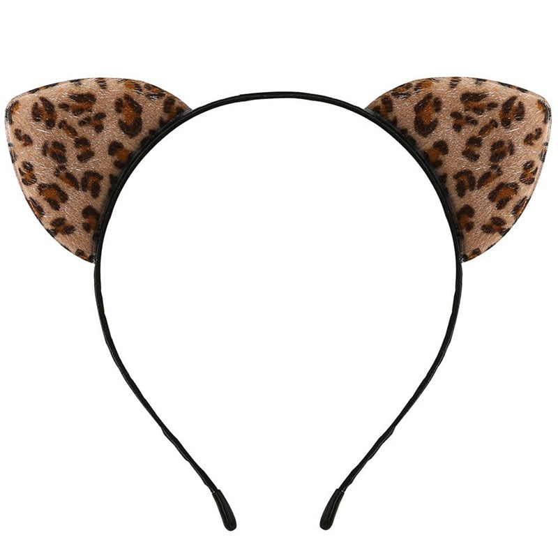 Headband avec oreilles de chat léopard