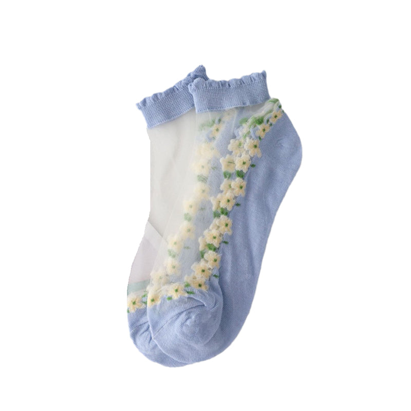 Chaussettes respirantes à motif floral d'été