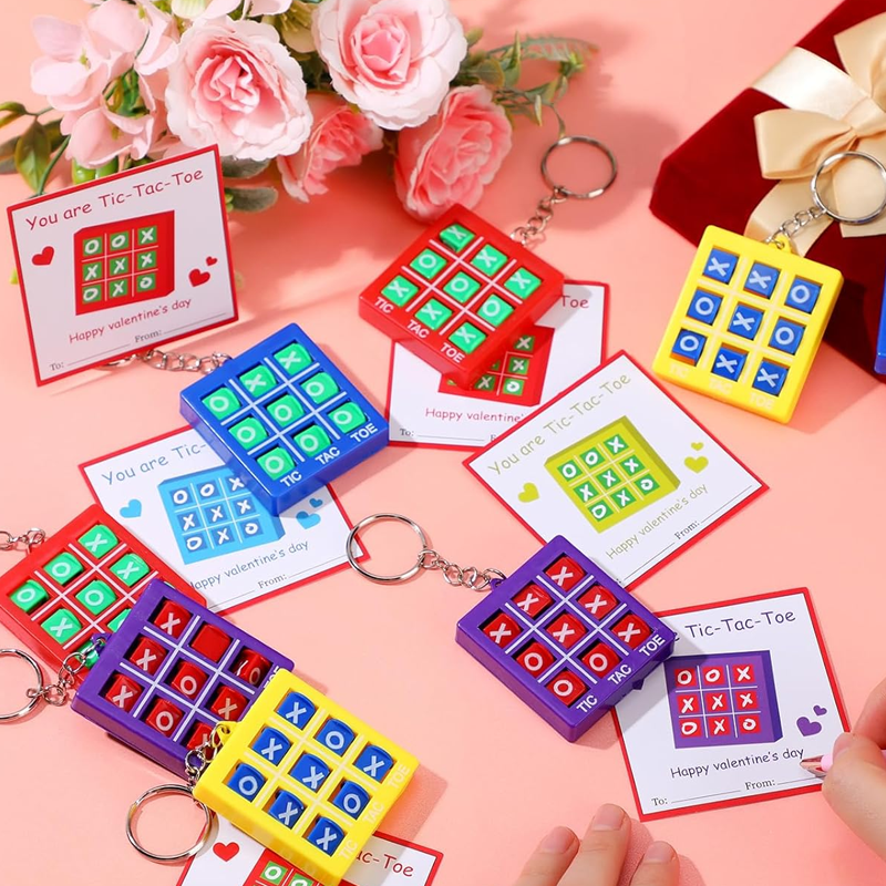 Cadeaux de porte-clés Tic-Tac-Toe pour enfants