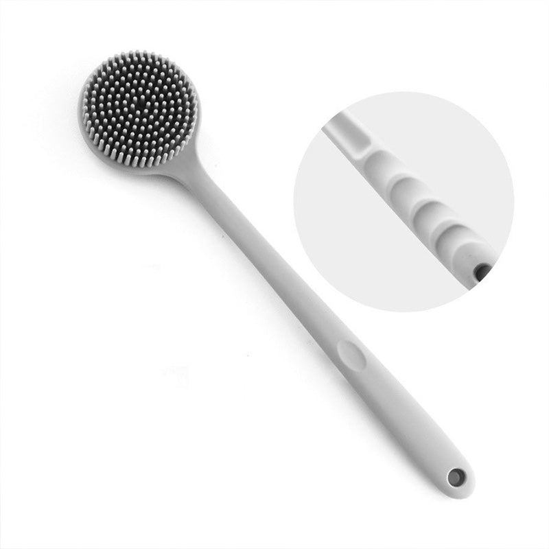 Brosse de massage pour le bain en silicone à long manche