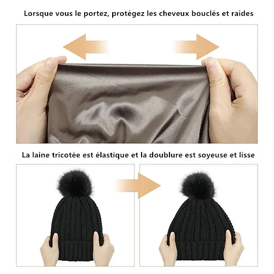 Bonnet en tricot côtelé élastique pour la protection des cheveux