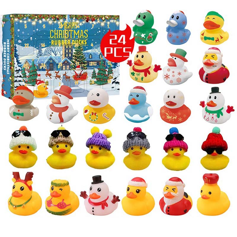 Calendrier de l'Avent 24 canards en caoutchouc de Noël