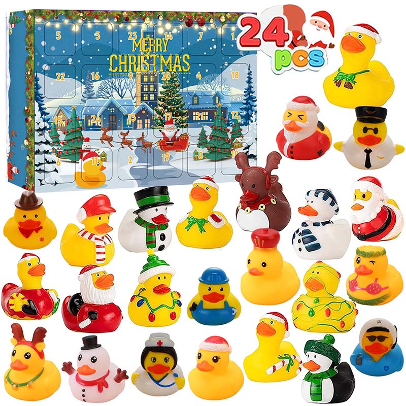 Calendrier de l'Avent 24 canards en caoutchouc de Noël