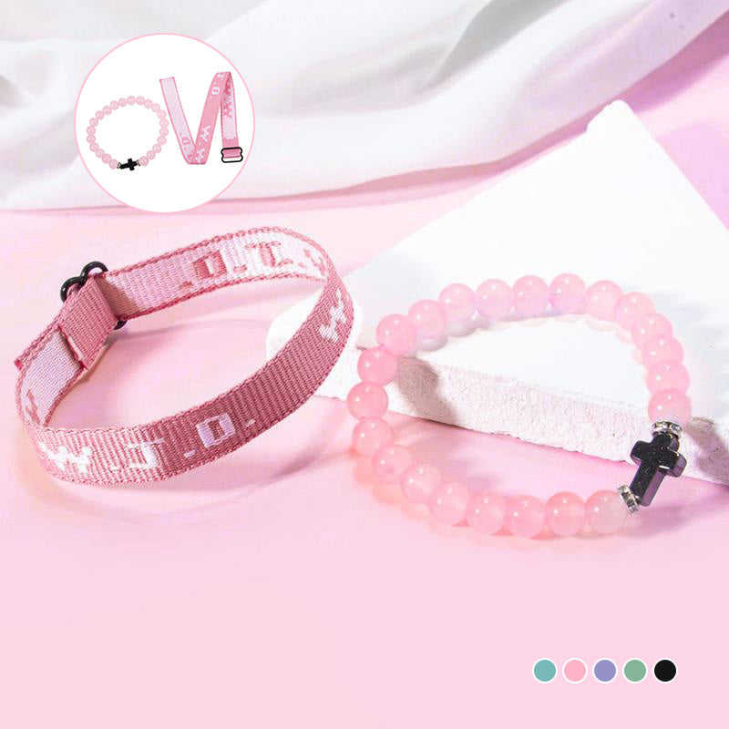 Ensemble de Bracelets Croisés WWJD en Perles