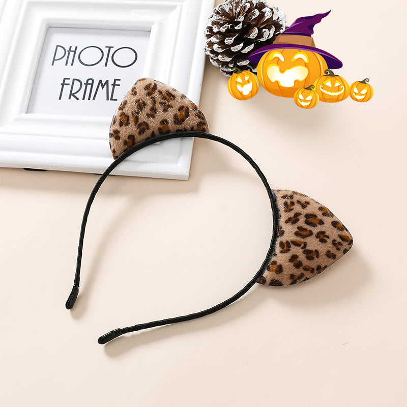 Headband avec oreilles de chat léopard