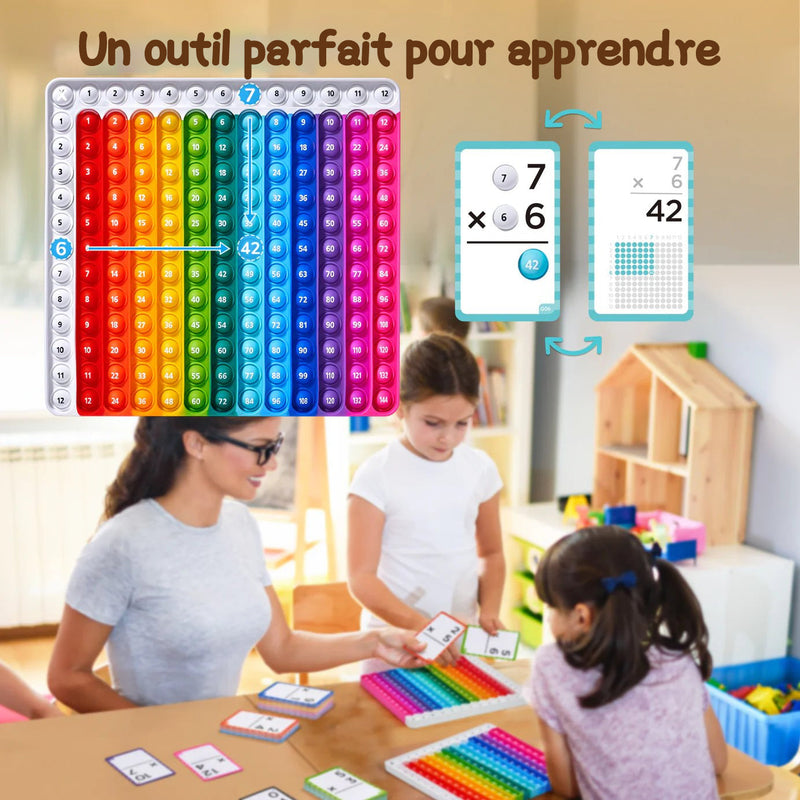 Cartes flash de mathématiques et tableau de fidget pop