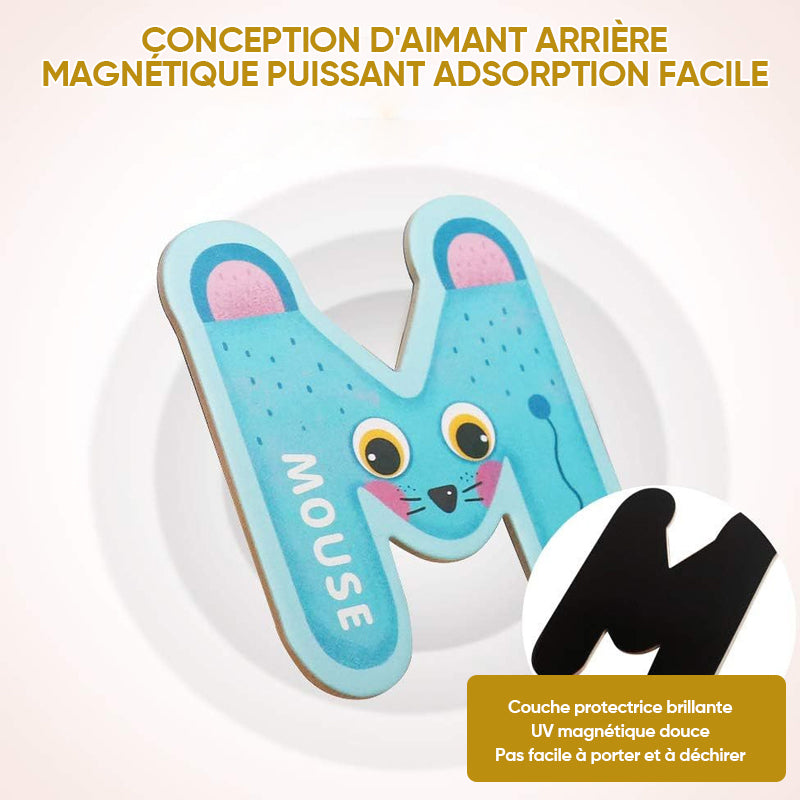 Alphabet magnétique en forme d'animaux