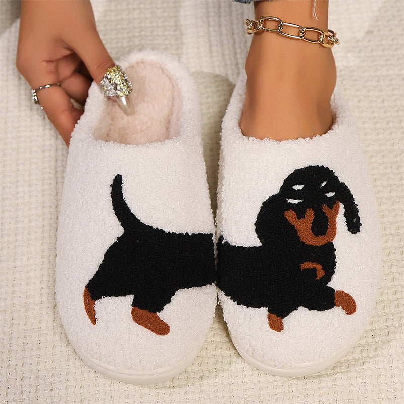 Chaussons en Peluche avec Imprimé de Dessin Animé