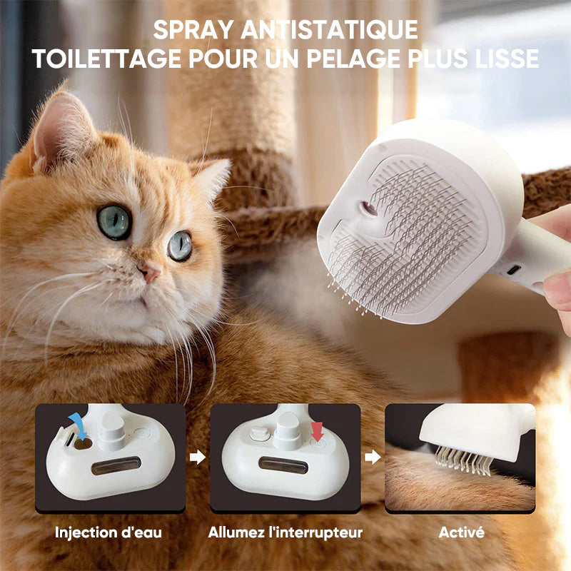 Brosse à chat vaporisateur