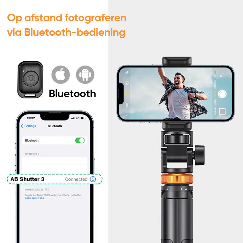 Selfie Stick-statief met Bluetooth-afstandsbediening