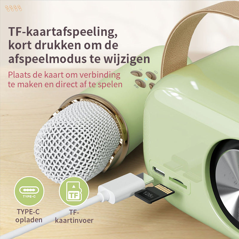 Mini Karaoke-machine met draadloze microfoon