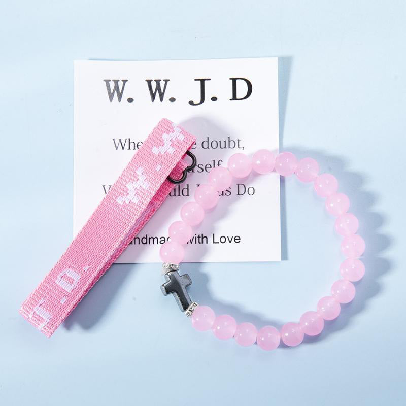 Ensemble de Bracelets Croisés WWJD en Perles