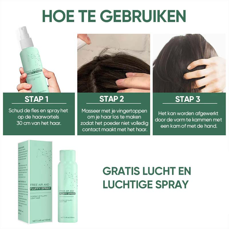 Magische droge haarspray