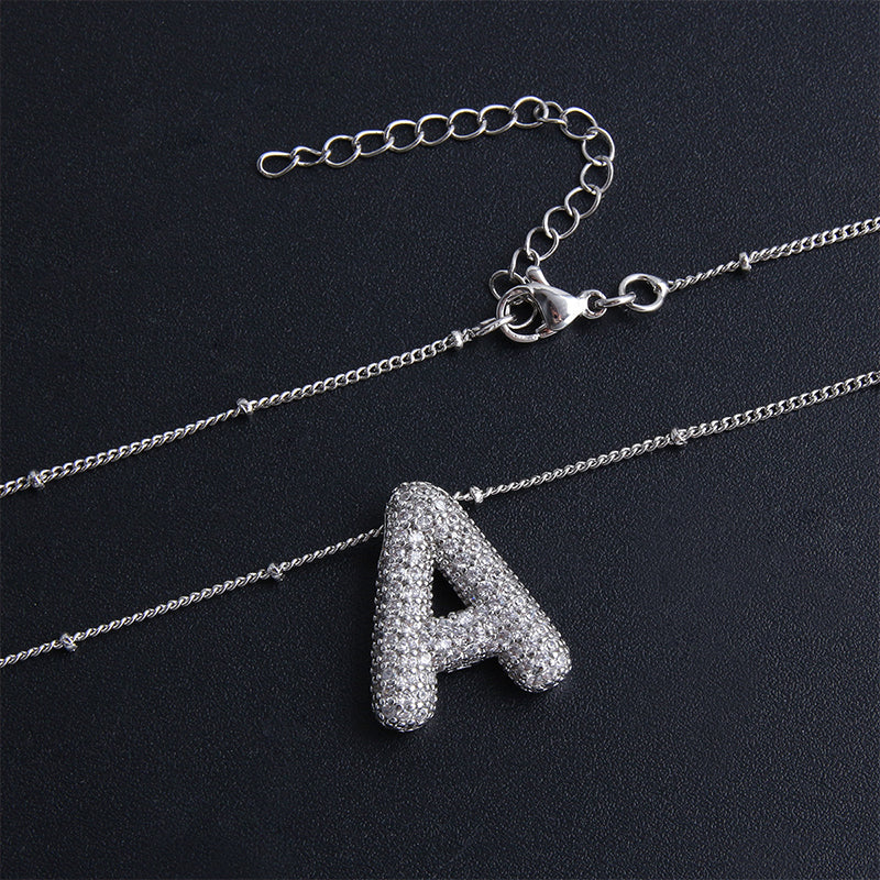 Collier Pendentif en Diamant avec Alphabet