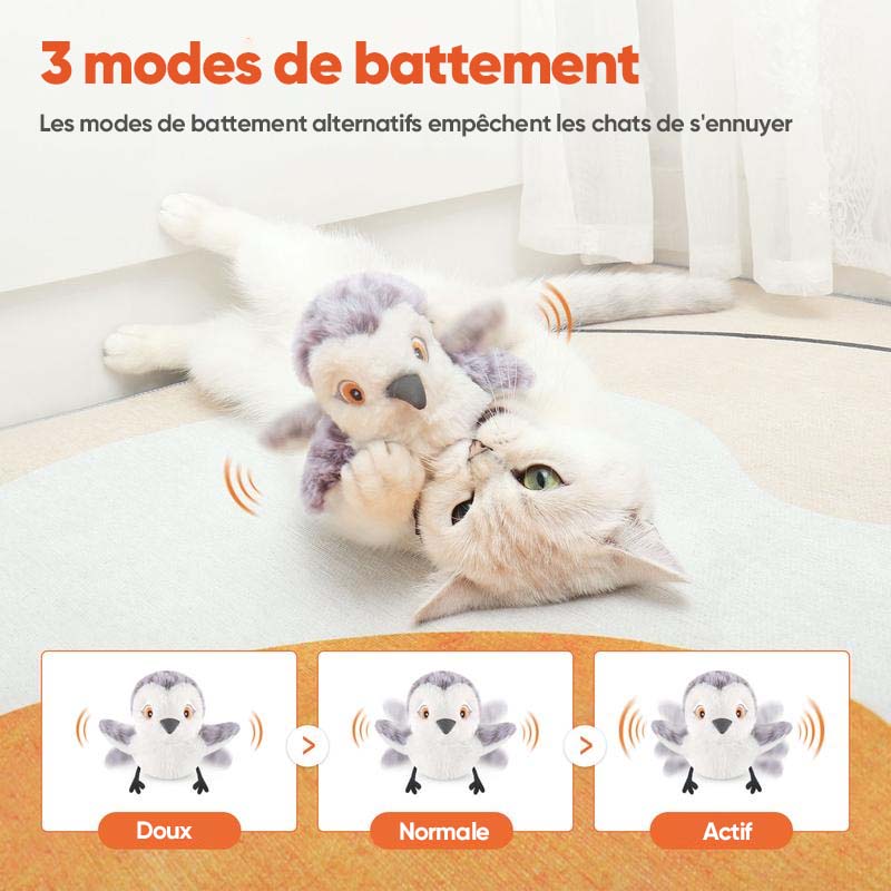 Jouets d'exercice rechargeables et interactifs pour chat, oiseau réaliste