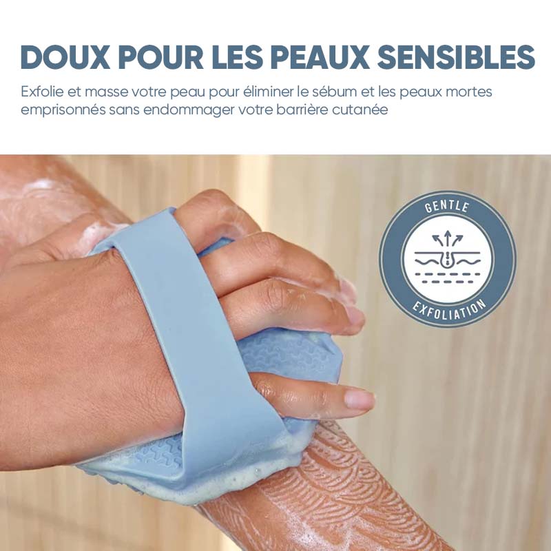 Brosse corporelle en silicone antimicrobienne pour la douche