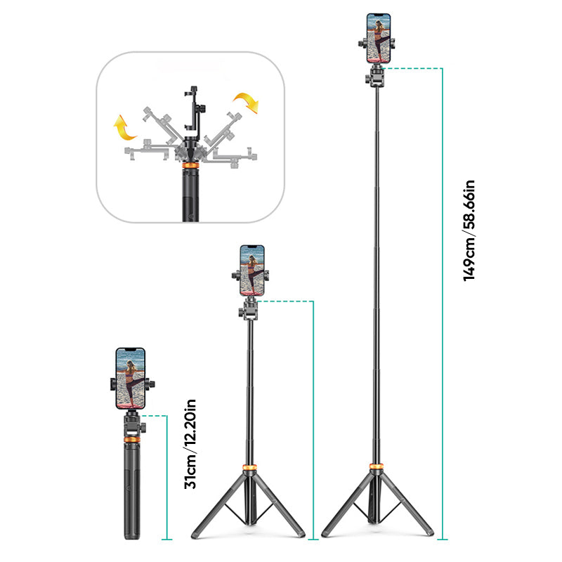 Selfie Stick-statief met Bluetooth-afstandsbediening