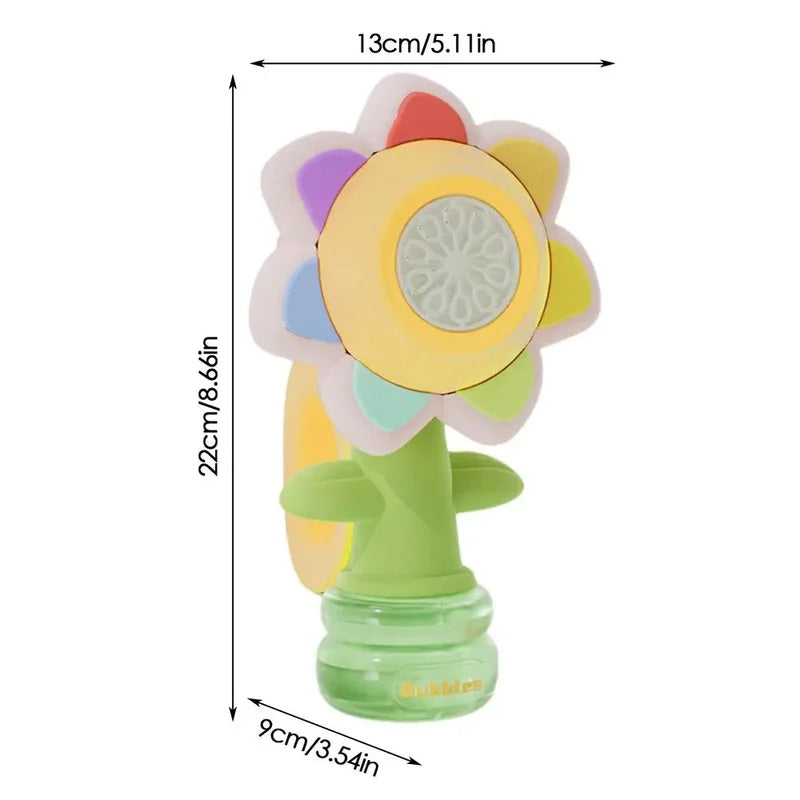 Jouet Portable Électrique à Bulles en Forme de Tournesol