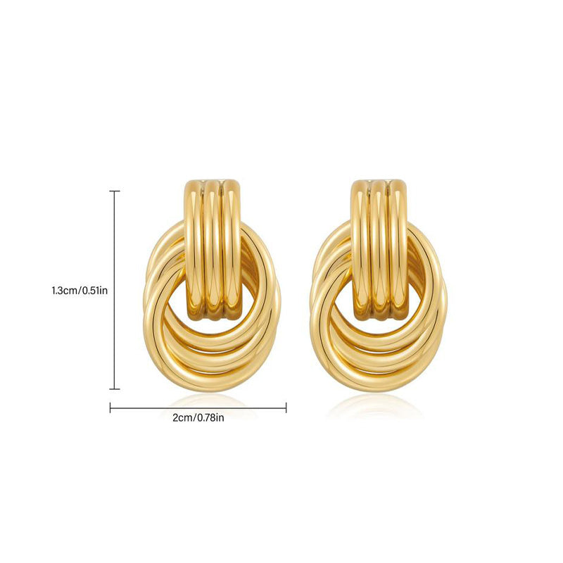 Boucles d'oreilles créoles multicouches pour femme