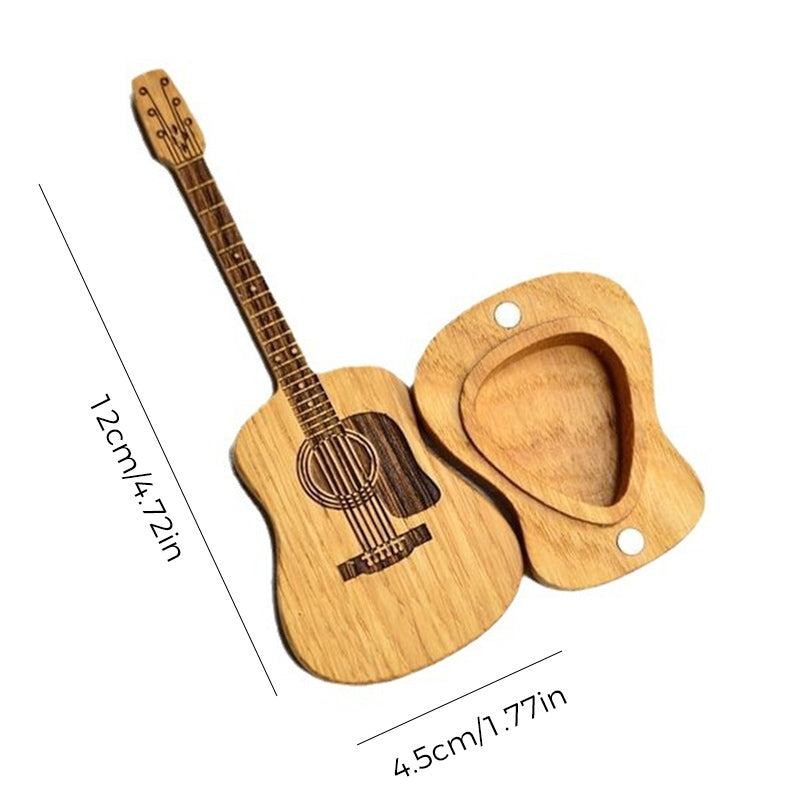 Houten pickbox voor akoestische gitaar