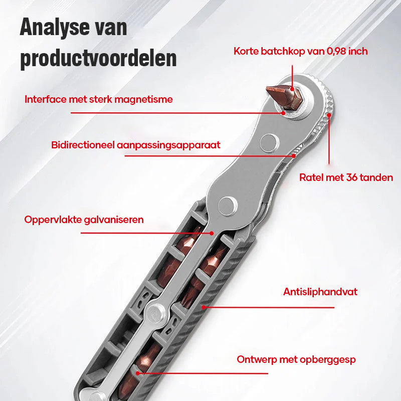 Schroevendraaierset met tweevoudige ratel